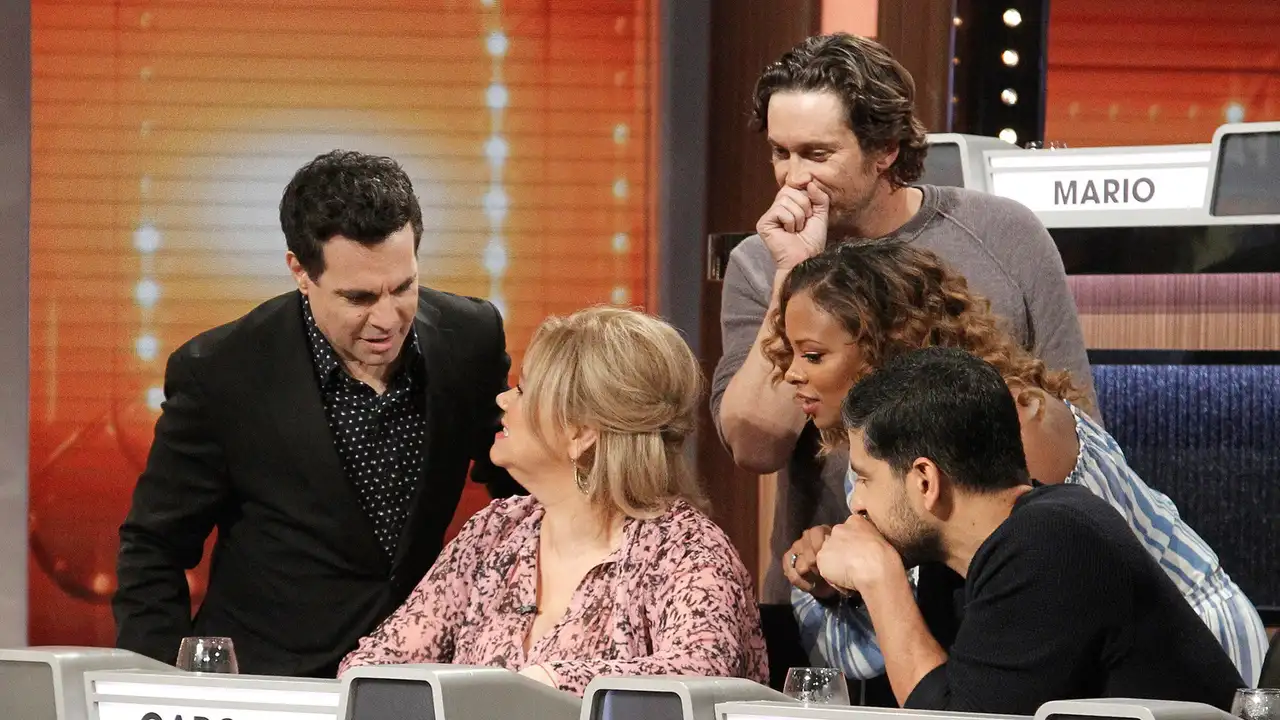 Mario Cantone, Sandra Bernhard, Oliver Hudson, Caroline Rhea, Adam Rodriguez, and Eva Marcille.