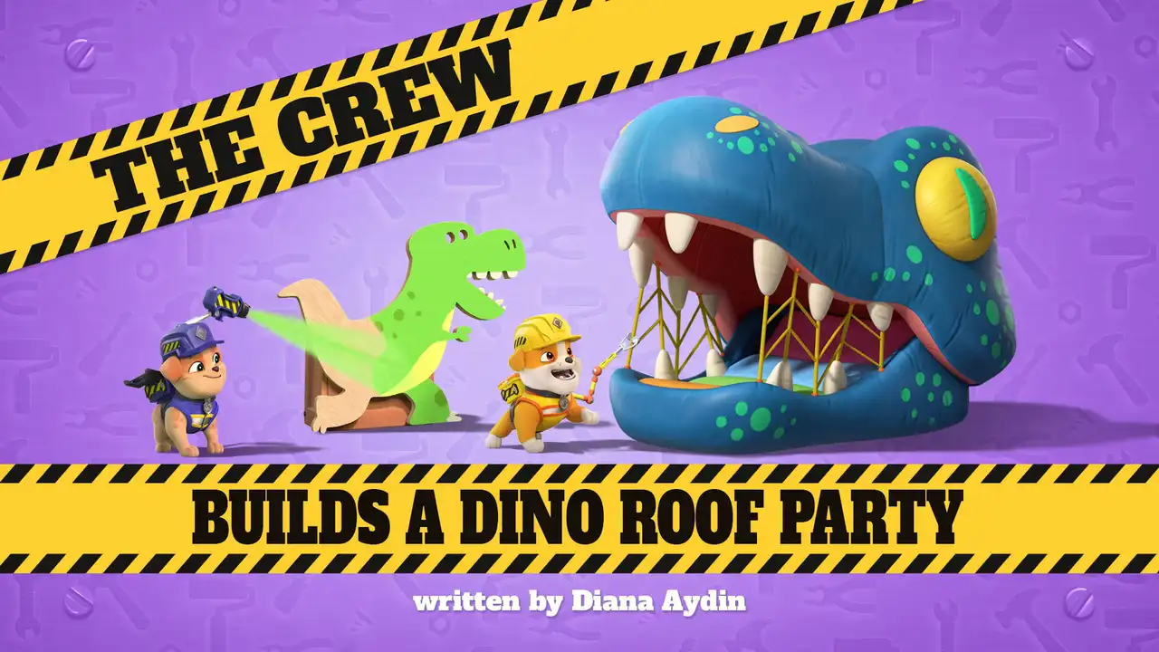 The Crew Builds a Dino Roof Party