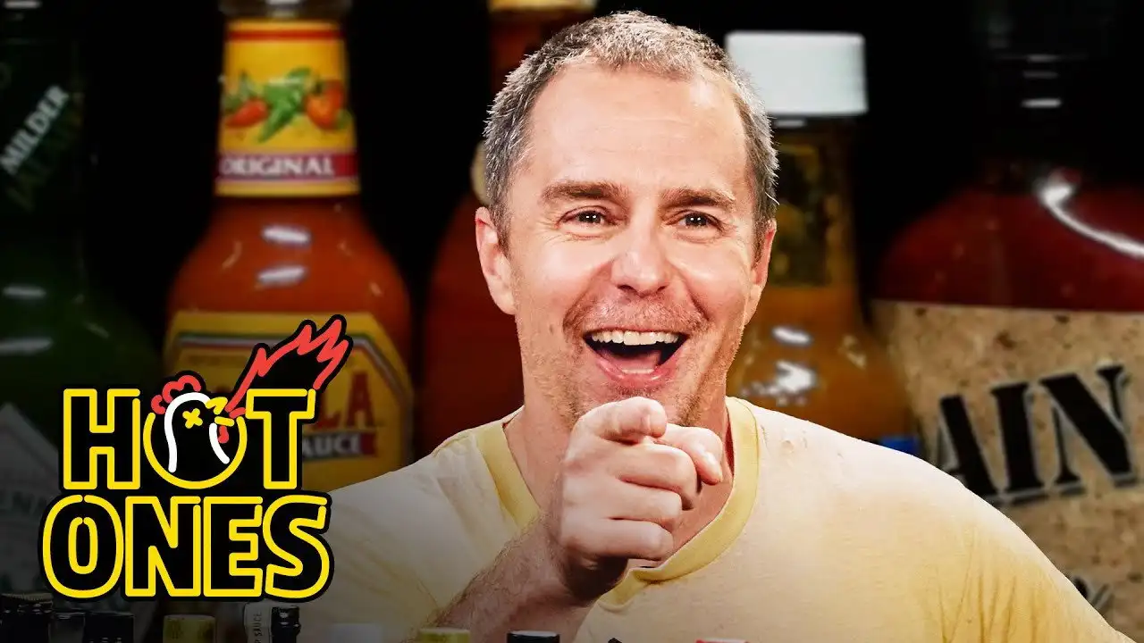Sam Rockwell Monologues His Pain While Eating Spicy Wings