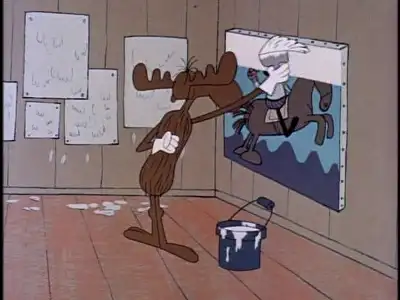 S04E06 Rocky & Bullwinkle - Painting Theft (3) - Portrait of a Moose or Bullwinkle Gets the Brush
