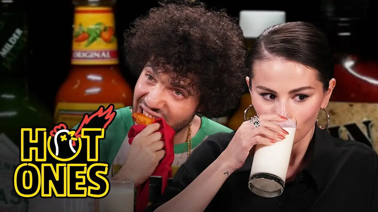 Selena Gomez and Benny Blanco Burn With Love While Eating Spicy Wings